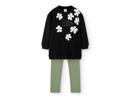 Mikino šaty s legínami, černo -zelená barva, Boboli