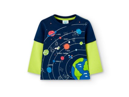 Tričko, dlouhý rukáv, vesmír, tmavě modré, Boboli