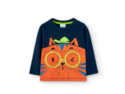 Tričko, dlouhý rukáv,  tmavě modré, Boboli