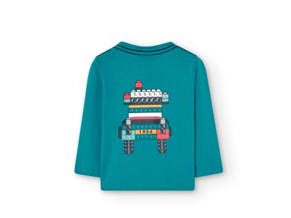 Tričko, dlouhý rukáv, auto , lego, tyrkysová barva, Boboli