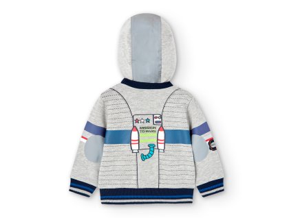 Mikina space, reflex, flees, odepínací kapuce, šedá barva, Boboli