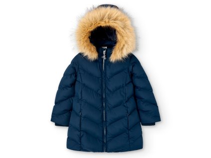 Zimní kabát, odepínací kapuce, tmavě modrý, holka, Boboli