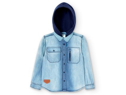 Košile s odepínací kapucí, denim barva, Boboli