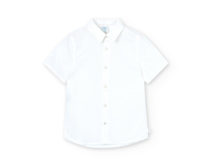Společenská košile, bílá barva, krátký rukáv, Boboli