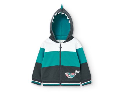 Mikina na zip, odepínací kapuce, velryba , kluk, Boboli