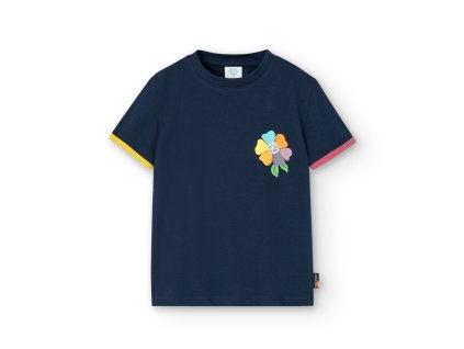 Tričko  tmavě modré , květiny na zádech  krátký rukáv, dívka, Boboli