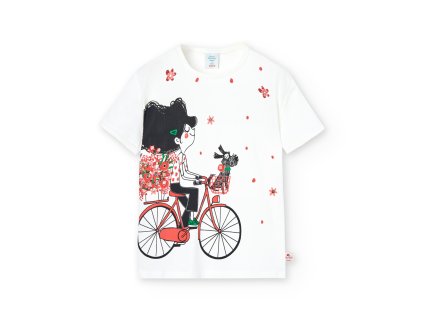 Tričko  s dívkou na kole, krátký rukáv, dívka, Boboli