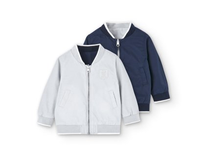 Oboustranná bunda tmavě modrá - světle šedá, kluk ,Boboli