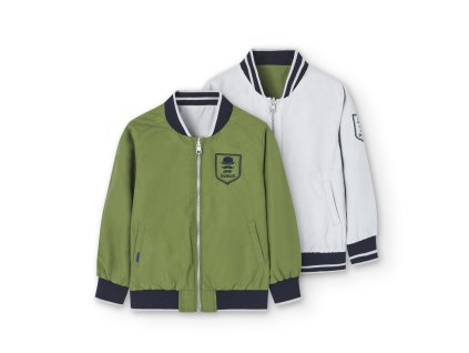 Oboustranná bunda zeleno - stříbrná, kluk ,Boboli