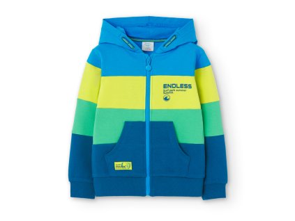 Mikina s kupucí, barevné pruhy, kluk , Boboli