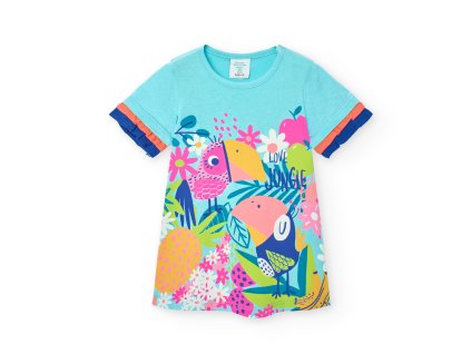 Tyrkysové šaty s potiskem, holka, Boboli