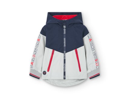 Bunda s kapucí, šedo modrá bunda, kluk, Boboli