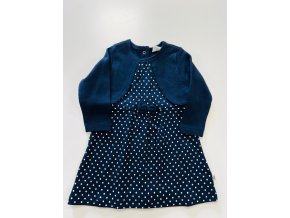 Šaty tmavě modré barvy s puntíky