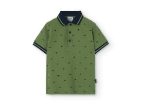 Polo tričko s krátkým rukávem, zelená barva, kluk, Boboli