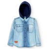 Košile s odepínací kapucí, denim barva, Boboli