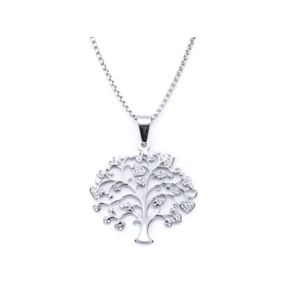 18329 2 retizek z chirurgicke oceli privesek strom se zirkony