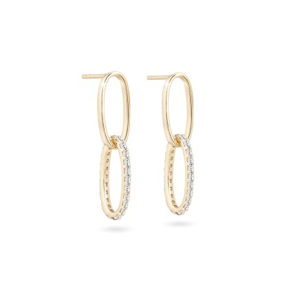 20901 pozlacene nausnice 14k oval visaci se zirkony