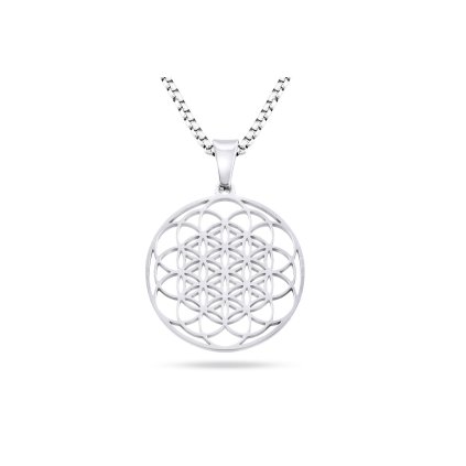 Řetízek z chirurgické oceli s přívěskem mandala 3001386-1
