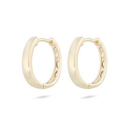 Pozlacené náušnice 14K oválek, ozdobený kulatými průřezy 1002389