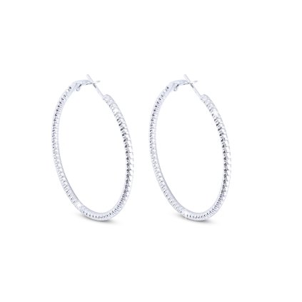 Náušnice z chirurgické oceli, lesklý kruh se strukturou Ø 3 cm 1100143