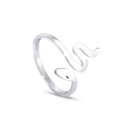 Dámský jemný prsten z chirurgické oceli, lesklý had 4000285