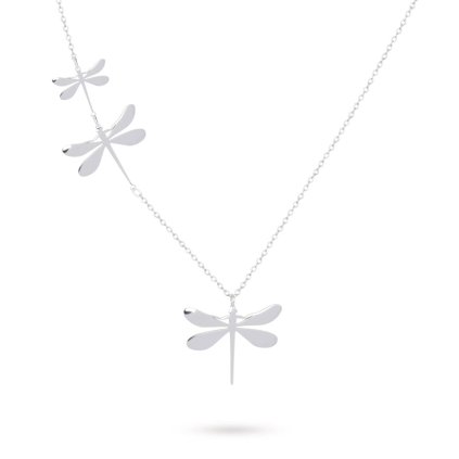 Řetízek z chirurgické oceli s pevnými přívěsky, tři vážky 3001609