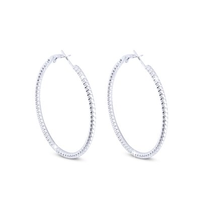 Náušnice z chirurgické oceli, lesklý kruh se strukturou Ø 5 cm 1100145