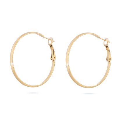 Pozlacené náušnice 14K, tenký kruh  Ø 3,8 cm 1002594