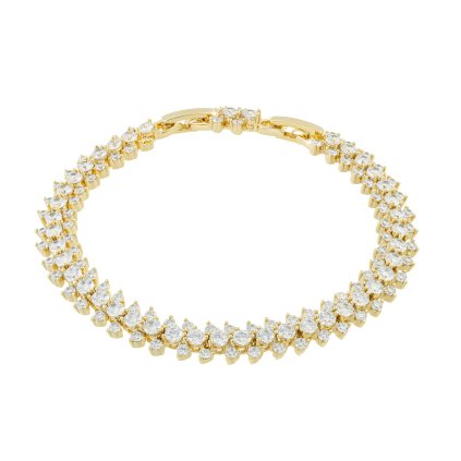 Pozlacený náramek 14k, složený z čirých zirkonů 2002221