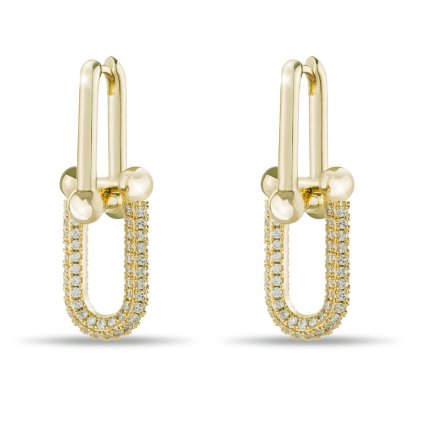 DUBAI 3094 Zlacené visací náušnice 14k zirkon  Ellami
