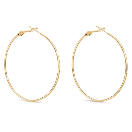 Pozlacené náušnice z chirurgické oceli kruh 5 cm 1100153