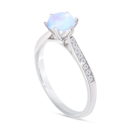 Prstýnek z chirurgické oceli opalit 4000427