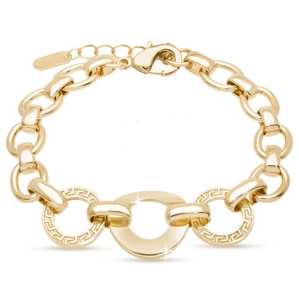 Pozlacený náramek 14k, kruhy s ornamenty 2002640  Ellami