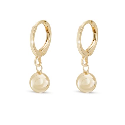 Pozlacené náušnice 14k, kroužky s kuličkou 8 mm, 1003249