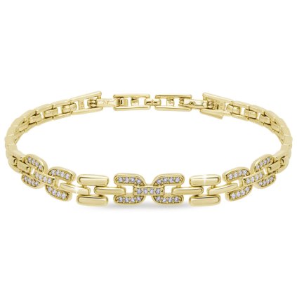 Náramek spojené půlkruhy se zirkony,2780