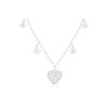 Řetízek z chirurgické oceli jemný, srdce ozdobené zirkony a bílými perličkami 3001493