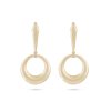 Pozlacené náušnice 14k, visací lesklý kruh 1002416
