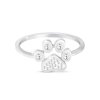 Dámský jemný prsten z chirurgické oceli, tlapka se zirkony 4000281