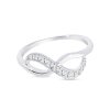 Dámský jemný prsten z chirurgické oceli, nekonečno s pásem zirkonů 4000278
