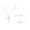 Set z chirurgické oceli, drobný křížek se zirkony, řetízek + náramek 253