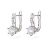 Rhodiované náušnice visací, ozdobené čirým zirkonem 1002729