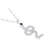 Řetízek z chirurgické oceli s přívěskem, had ozdobený čirými zirkony 3001844
