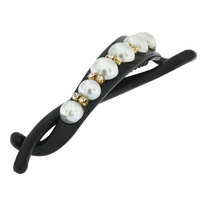 Hosszú hajcsíptető - gyöngyös hosszú csíptető 3357-125, fekete 8000846