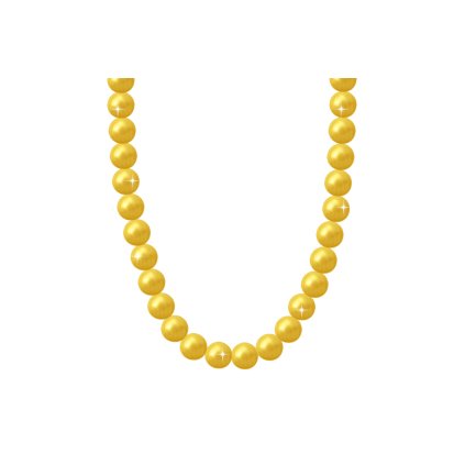 Gyöngy nyaklánc műgyöngyökkel - sárga 6000657-1