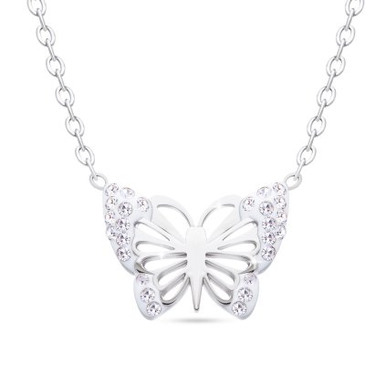 38672 3 retizek z chirurgicke oceli s priveskem motyl se zirkony 3001813