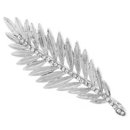 Bross - pálmalevél strasszkövekkel, ezüst 9001683
