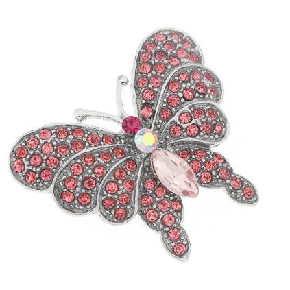 Bross - pillangó strasszkövekkel, rózsaszín 9001687