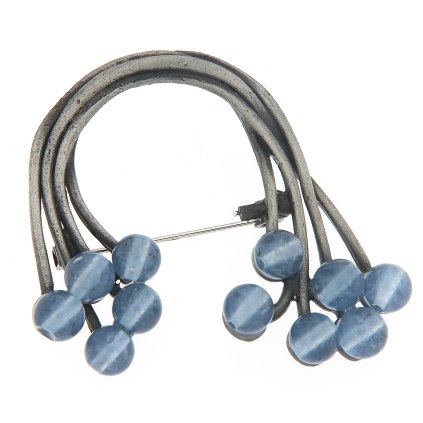 Melltű - szivárvány kék gyöngyökkel 9001689