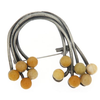 Melltű - szivárvány narancssárga gyöngyökkel 9001689-1