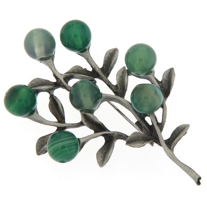 Melltű - gally zöld gyöngyökkel 9001688-1